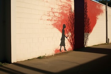 Mysterious Love wall heart shadow. Art love light. Generate Ai