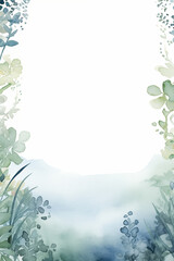 Green Botanical aquarell frame