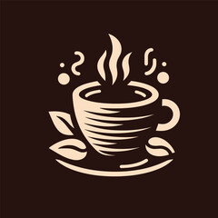 vector coffee shop logo,hand drawn, vintage