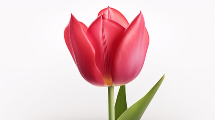 Red tulip isolated on white.