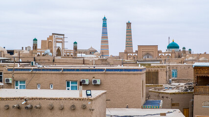 View of the ancient city of Khiva, Uzbekistan