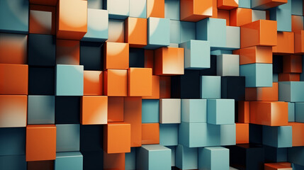 Background design abstract geometric blocks 3d rendering