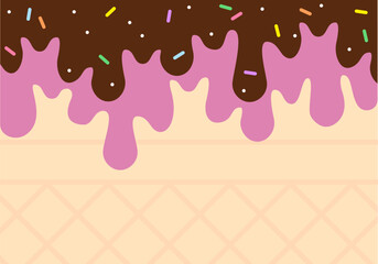Delicious tasty abstract background. Decoration banner themed Lol surprise doll girlish style. Invitation card template. Colorful confetti sprinkle pattern wallpaper