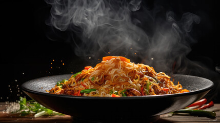 chinese food wok generative ai - obrazy, fototapety, plakaty