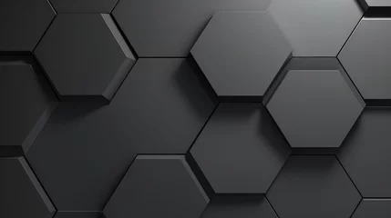Tuinposter Geometric hexagon modern grey abstract texture background © Leafart