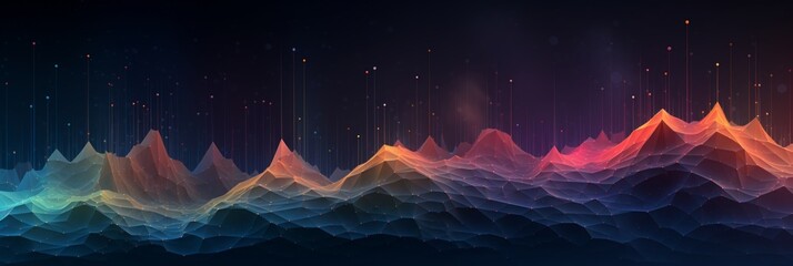 A combination of charts, graphs and signals. Abstract background