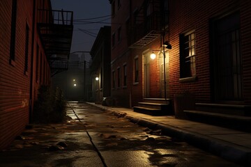street in the night generative AI