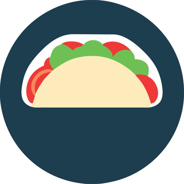 beef taco, vector image, realistic, white background, centered, icon