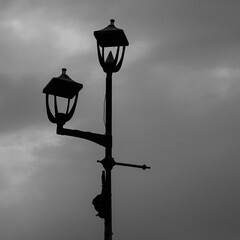 old lamp in cloudy day