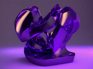 3rd render of abstract holographic purple