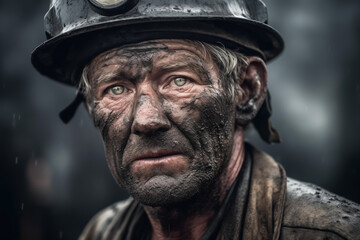 Miner in underground mine on coal mining work. Coal mining in mine. Underground mining. Mine workers on Underground hard-rock mining.