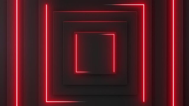 This stock motion graphic  video of  4K Red Neon Strokes Pattern with gentle overlapping curves on seamless loops.