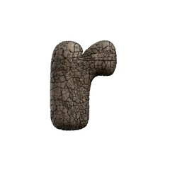 tarmac letter R - Lower-case 3d asphalt font - Suitable for road, transport or highway related subjects