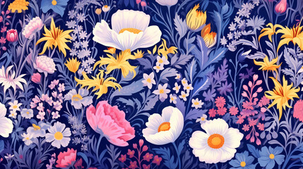 Blossom Floral seamless pattern