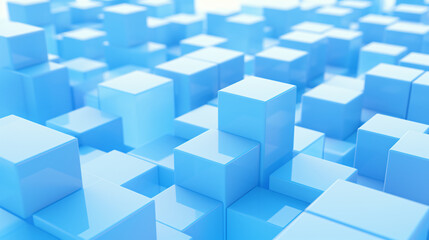 Fototapeta na wymiar Blue cubes on isolated background