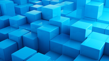  Blue cubes on isolated background