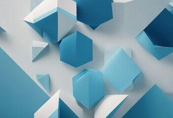 Abstract blue and light blue color paper geometry composition banner background