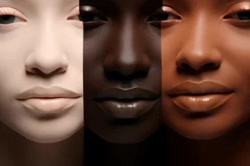 Uneven Make up foundation smears. Beauty cream. Generate Ai © juliars