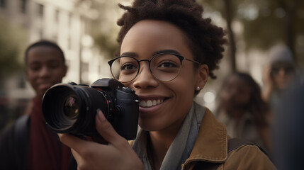 Woman With a Camera, Empowerment, Lifestyle, Beauty, Smile, Radiant, Hardworking, Femininity, Confidence, Strength, Grace, Independence, Elegance, Ambition, Resilience