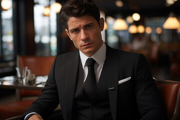 Businessman. Joyful Business Success: Radiant Entrepreneur Celebrating Achievement, handsome