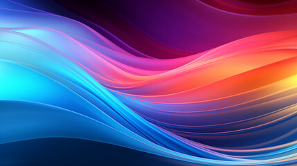 Obraz premium neon rainbow gradient, providing a colorful and psychedelic background created with Generative Ai