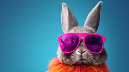 Rabbit wears sunglasses.