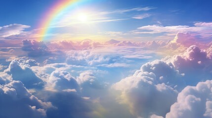 A rainbow in the clouds - obrazy, fototapety, plakaty