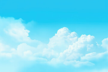 Naklejka na ściany i meble Blue sky and white clouds.Bbeauty bright cover background. Generative AI.