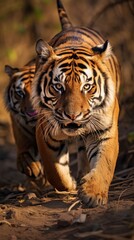 Obraz premium Tigers on the hunt. Tigers in the wild