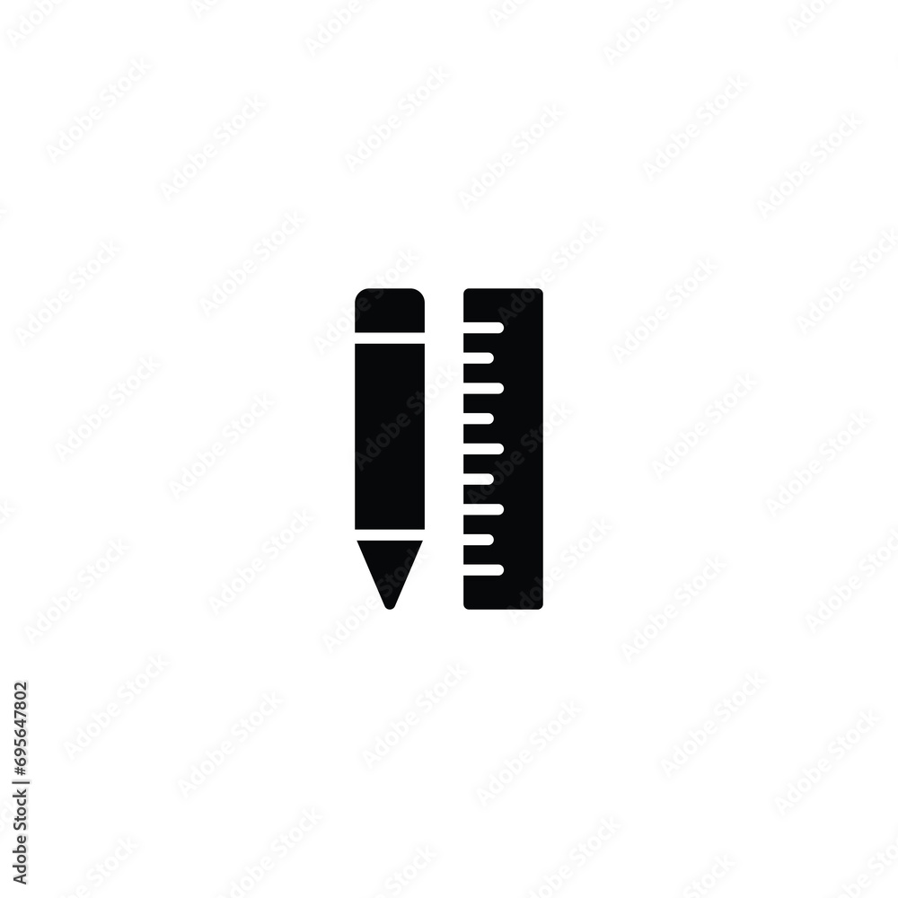 Poster pensil and ruler icon vector for web site computer and mobile app