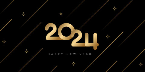 Happy new year 2024 celebration design. Elegant, colorful vector design for happy new year greetings poster, banner & social media post. © Opener Designs