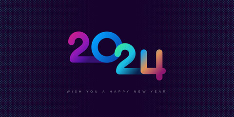 Happy new year 2024 celebration design. Elegant, colorful vector design for happy new year greetings poster, banner & social media post. © Opener Designs