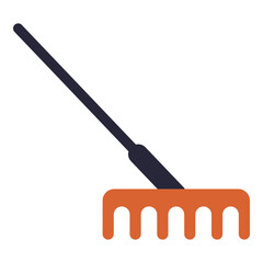 Rake agriculture element. Vector illustration with agriculture theme and flat vector style. Editable vector element.