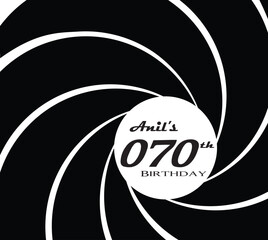 James Bond Birthday Card. Editable 