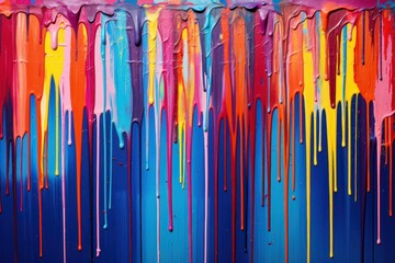 Dripping paint texture with colorful streaks