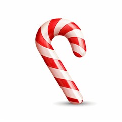 sweet candy cane icon for festive joy, Generative AI