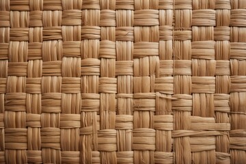 Texture of a woven wicker basket in natural tones