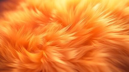 ふさふさのオレンジ色の毛皮の拡大背景 - obrazy, fototapety, plakaty