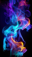 Obraz premium Purple and blue smoke on black background