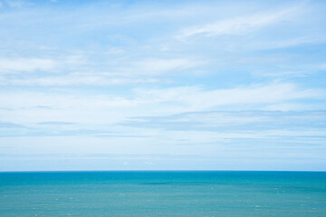 Fototapeta premium background of blue sky and blue sea ocean nature. Abstract on nature color pastel.