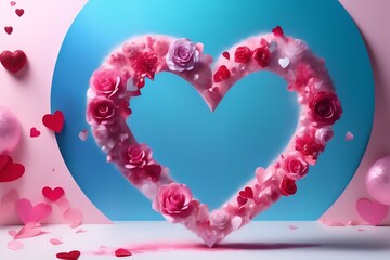 Happy Valentine's Day 2024 Background Valentine's Day Card AI generate