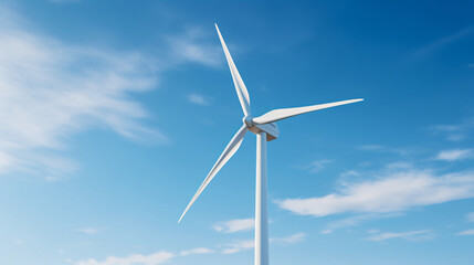 Fototapeta premium Windmill wind power background, environmental protection renewable energy concept illustration