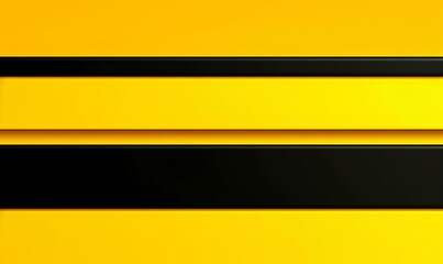 3d render of black and yellow striped background with copy space for text
