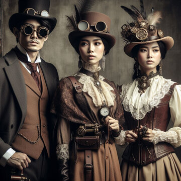 Various Steampunk Characters in Various Occupations