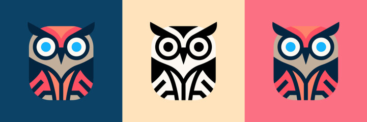 owl shield logo design vector illustration, Owl Logo icon shield wing creative Modern Design, Owl and shield Logo Template