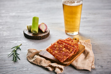 delicious cheese yukpo snacks and beer