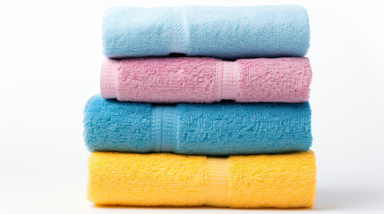 a stack of four towels sitting on top of each other