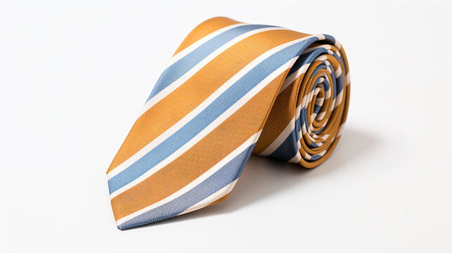a striped tie is laying on a white surface
