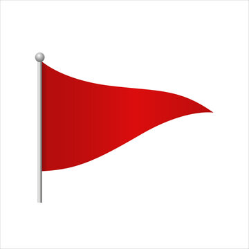 Red flag. Warning symbol. Red flag emoji. Red flags in relationships. Vector illustration.
