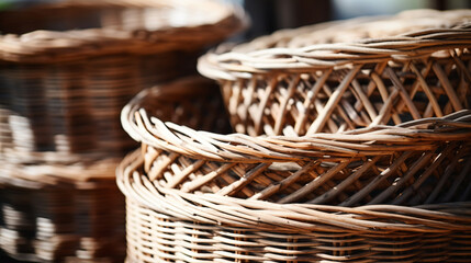 a bunch of baskets sitting on top of a table